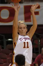 Freshman Brynn Cameron tied a school record with six three-pointers in Saturday's 66-59 win over South Dakota State