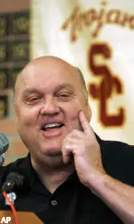 Rick Majerus enjoys a laugh after being named USC's new head men's basketball coach Wednesday