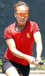 Bernadette Bayani was the highlight of the day for the Women of Troy by winning her singles and doubles matches.