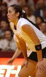 Keao Burdine was one of five Women of Troy who finished with double figure kills on Saturday.