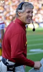 Pete Carroll gets ready to face the Bulldogs this weekend.
