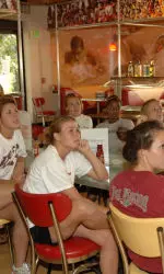 The Trojans gathered together to watch the announcement of the 2005 NCAA Tournament bracket.