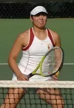 Sophomore Dianne Matias won both her singles and doubles matches over No. 13 Texas