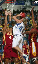 Simone Jelks and the Women of Troy put up a fight against South Dakota State.