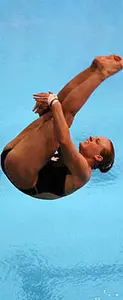 Blythe Hartley, competing at the 2006 Commonwealth Games in Australia less than a week after winning two titles at the NCAA Championships.