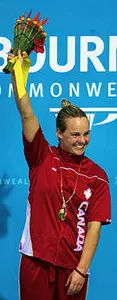 Blythe Hartley, competing at the 2006 Commonwealth Games in Australia. She won two golds one week after winning two titles at the NCAA Championships.