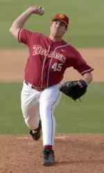 Reliever John Dunn threw two perfect innings, including four strikeouts, in Sunday's 12-1 loss at UCLA.