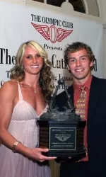 USC's newest Cutino Award winners Lauren Wenger and Juraj Zatovic (Photo courtesy Michael Mustacchi/Olympic Club)