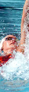 Former Trojan Jo Fargus led wire-to-wire in the women's 200-meter backstroke at the Janet Evans Invitational on Friday.