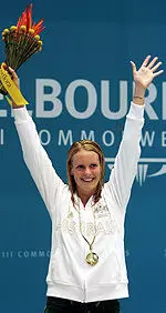 Former USC swimmer Jo Fargus reached her second finals of the 2006 Pan Pacific Championships in Saturday's 200-meter backstroke.