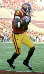 Dwayne Jarrett hauls in a touchdown pass last Saturday versus Nebraska.