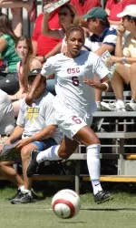 Senior Lauren Brown moved into USC's all-time scoring charts with her 11th career goal last weekend.