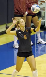 Jessica Gysin had 10 kills and 16 digs in Friday's 3-0 loss at No. 5 Washington