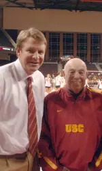 Lou Galen with USC men's basketball coach Tim Floyd