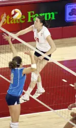 Senior middle blocker Bethany Johansen had four kills and four blocks in her final home match at the Galen Center. USC's five seniors celebrated with a 3-0 sweep of Washington State to finish the home schedule with a perfect 17-0 mark.