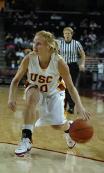 Newcomer Heather Oliver is averaging 6.3 points per game for the Trojans.