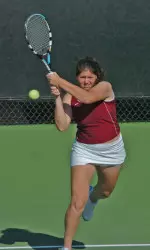 Julie Smekodub pulled out both doubles and singles wins in a tight match with the Bruins.