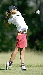 Freshman Belen Mozo fired a season-best 68 to tie for second after the first round.