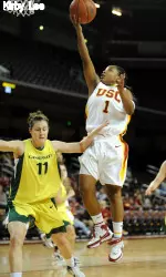 Camille LeNoir served up 14 points for USC against Oregon.
