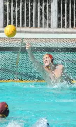 Joel Dennerley served up 12 saves in today's overtime win over Stanford to help USC claim the SoCal title.