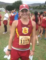 Sophomore Zsofia Erdelyi shown after winning the 2008 Pepperdine Invitational.