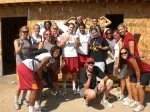 USC women's basketball helped out with hard labor at Habitat For Humanity.