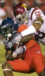 USC senior middle linebacker Rey Maualuga has been named one of four finalists for the Rotary Lombardi Award