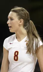 Redshirt freshman middle blocker Lauren Williams has averaged over a block a set this season
