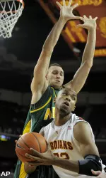 Taj Gibson looks to go up to the hoop vs. North Dakota State. (AP Photo/Chris Carlson)