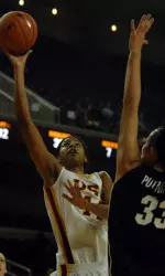 USC's senior center Nadia Parker led the Trojans in scoring with 11 points in the loss to Utah Valley.