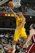 Sophomore Dwight Lewis scored 16 points in the loss to UCLA on Feb. 17.
