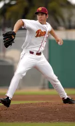 Tommy Milone worked out of several bases-loaded jams on Friday as USC beat Winthrop, 7-3, in a halted game that was completed on Saturday