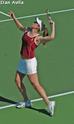 Amanda Fink is quarterfinal-bound in both NCAA singles and doubles.