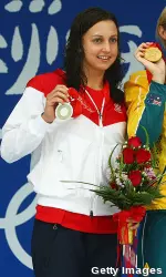 Trojan senior Rebecca Soni won the silver medal in the 100-meter breaststroke.