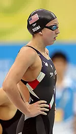 USC senior Rebecca Soni, prior to her semifinal swim in the 200-meter breaststroke at the 2008 Beijing Olympics.
