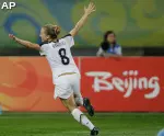 Amy Rodriguez scored her first Olympic goal against New Zealand.