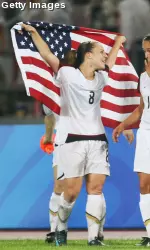 Amy Rodriguez won Olympic gold with Team USA in Beijing.