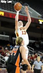 Kari LaPlante had a season-high 12 points for the Trojans.