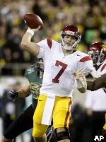 Quarterback Matt Barkley passes during the second quarter.