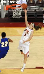 Hailey Dunham had her second double-double of the year today.