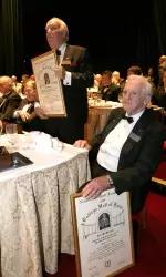 John Robinson, with fellow inductee Dick MacPherson