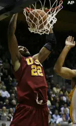 Taj Gibson dunks against Cal. (AP Photo)