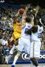 Dwight Lewis takes a fadeaway jumper against UCLA. (AP Photo/Jeff Lewis)