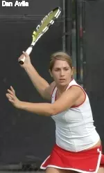 Cristala Andrews pinned up two straight-set wins to advance in Pac-10 Invitational action.