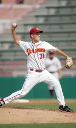 Junior pitcher Brad Boxberger threw his first career complete game Friday as USC beat Washington State, 5-1. Boxberger tied a career-high with 11 strikeouts.
