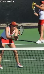 Amanda Fink and Gabriela Niculescu are taking aim at their second straight trip through the Pac-10 doubles semis.