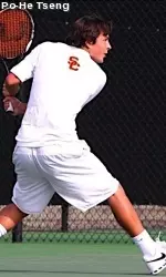 Matt Kecki won USC's first singles match Friday, 6-1, 6-2.