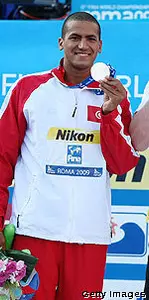 Ous Mellouli won gold in the 400m IM on Monday at the 2009 World Championships.