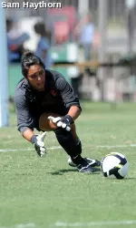 Senior Brittany Massro made some spectacular saves during the second half vs. Mexico.