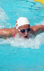 Katinka Hosszu today in the 200y fly against Oregon State.